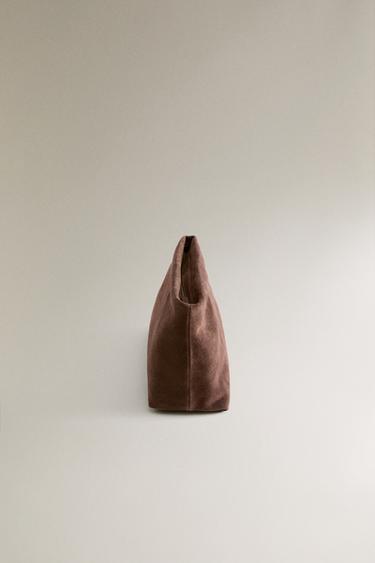 MEDIUM SPLIT LEATHER WASH BAG - Chocolate Brown by Zara - Image 2
