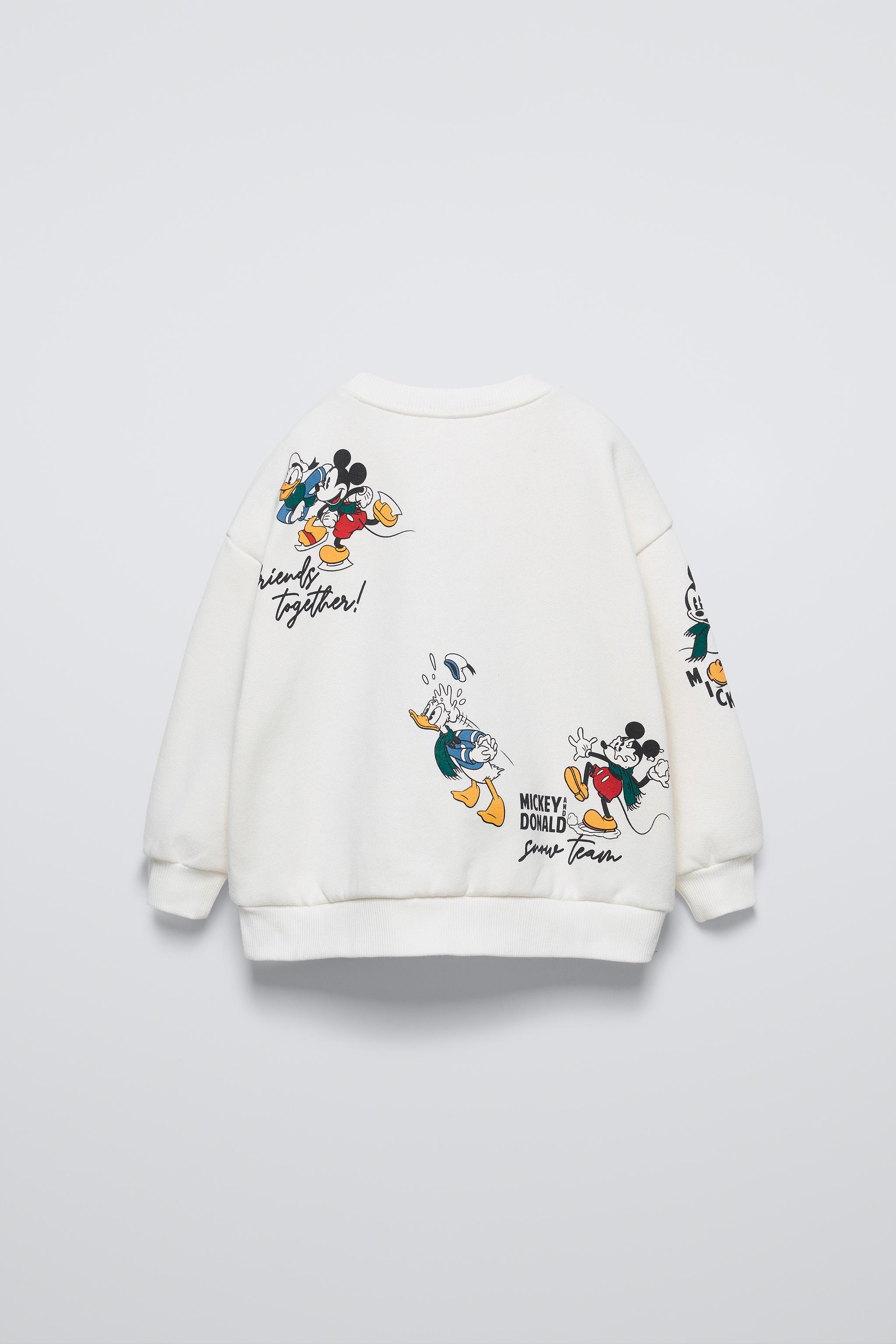 MICKEY MOUSE AND FRIENDS DISNEY EMBROIDERED FLOCKED SWEATSHIRT