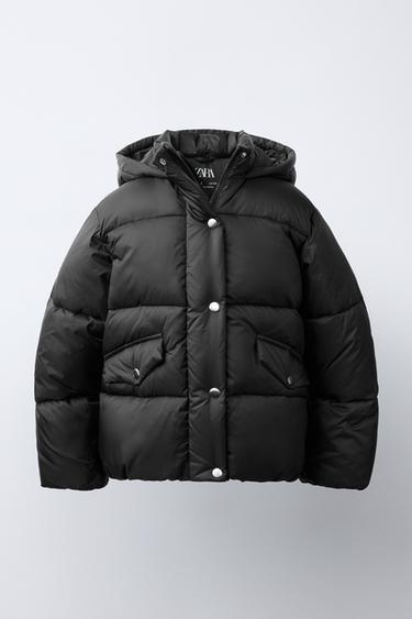 WATER-REPELLENT HOODED PADDED JACKET - Black by Zara