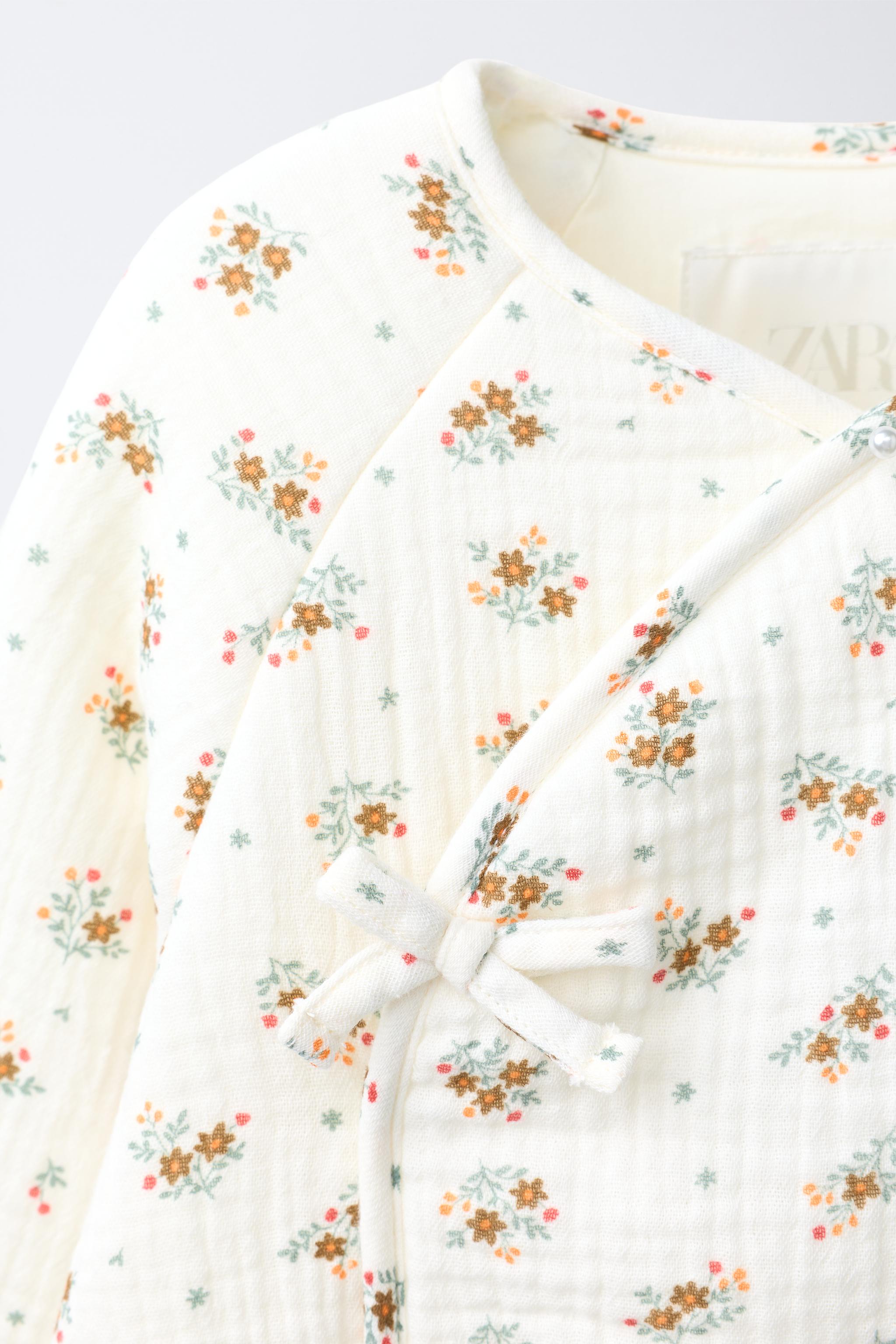 Детские комбинезоны Zara QUILTED FLORAL PRINT JUMPSUIT — фото 3