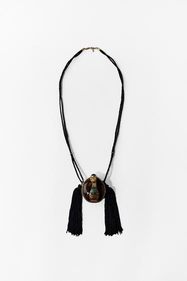 COLLAR CORDÓN CAJA PIEDRAS - Dorado de Zara