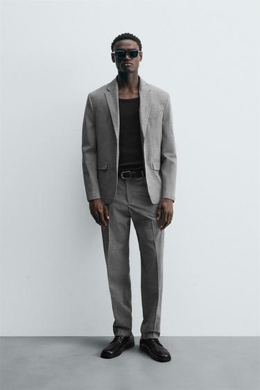 BLAZER TRAJE CUADROS - Gris medio de Zara - Imagen 0