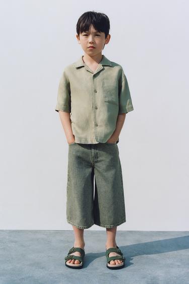 FADED LONG DENIM BERMUDA SHORTS - Green / Blue by Zara - Image 5