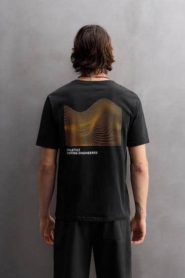 SURF GRAPHIC PRINT T-SHIRT - Black by Zara - Image 2
