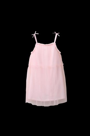 TÜLLKLEID MIT SCHLEIFEN - Rosa von Zara - Bild 0