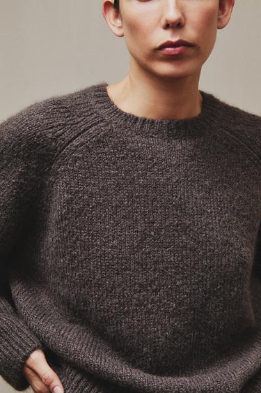 KNIT SWEATER - Grey / Tan by Zara - Image 5