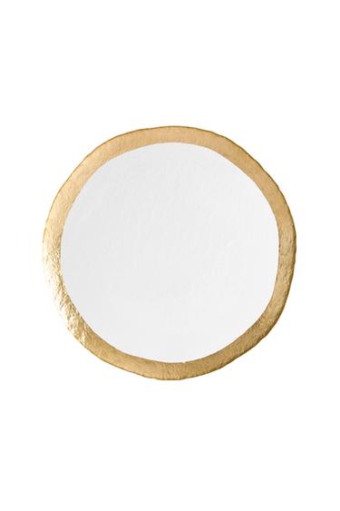 Zara GLASS SERVICE PLATE WITH RIM - Gold