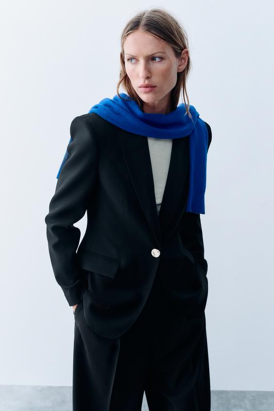 VESTE AJUSTÉE À ÉPAULETTES - Noir de Zara - Image 1