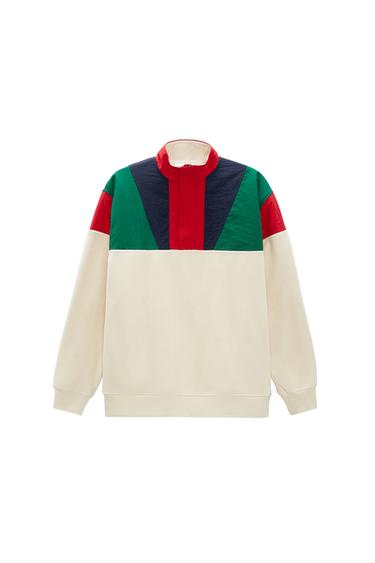 COLOUR BLOCK FLEECE SWEATSHIRT