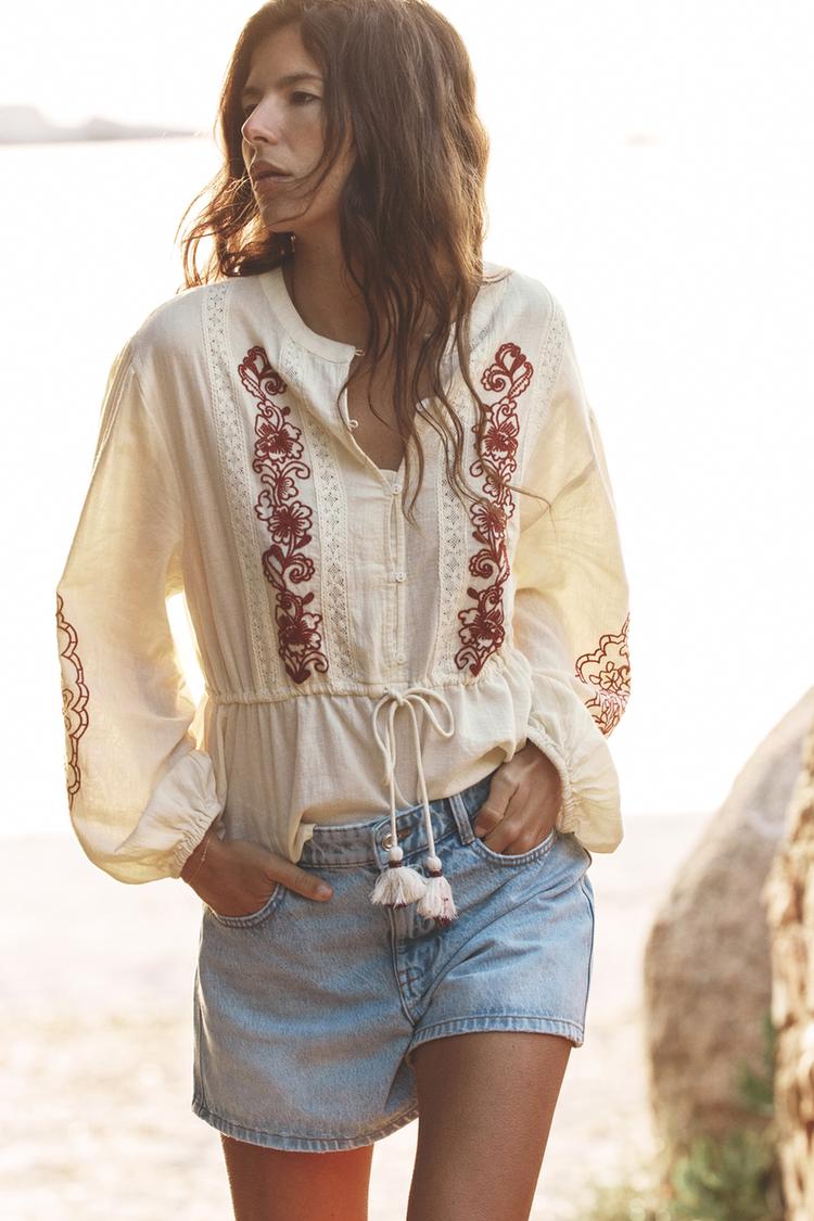 Blusa Boho Blusas Y Camisas Zara Mujer Blusa Hippie Zara Shop