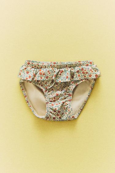 Zara PANTALONE ZA BEBU ZA PLAŽU SA KARNEROM I CVETNIM DEZENOM – pesak