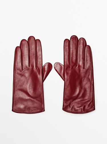 Zara Nappa leather gloves - Red