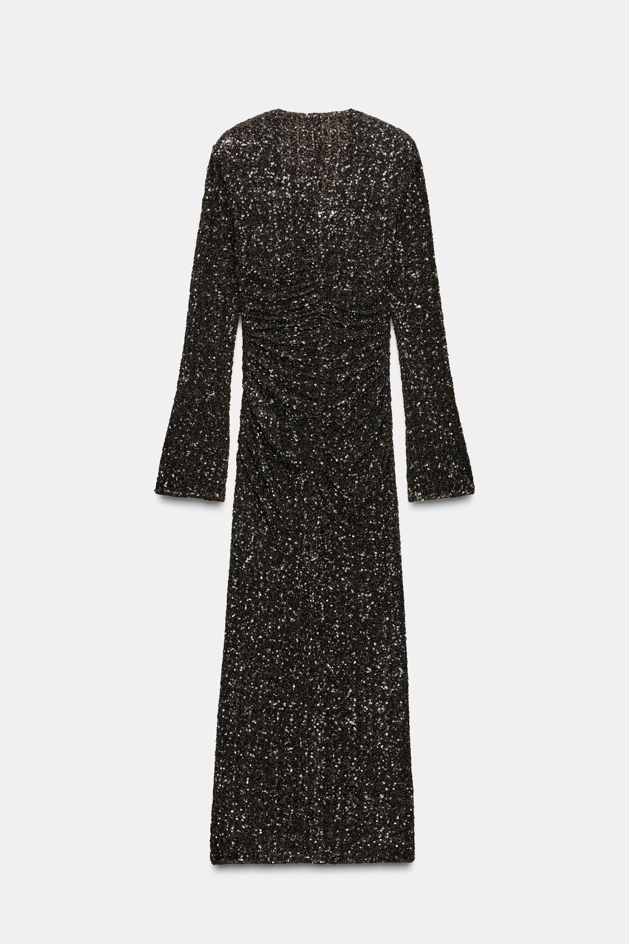 ZW COLLECTION SEQUIN SHOULDER PAD DRESS