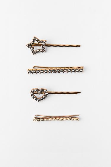 LOT DE 4 BARRETTES BRILLANTES - Doré de Zara - Image 5