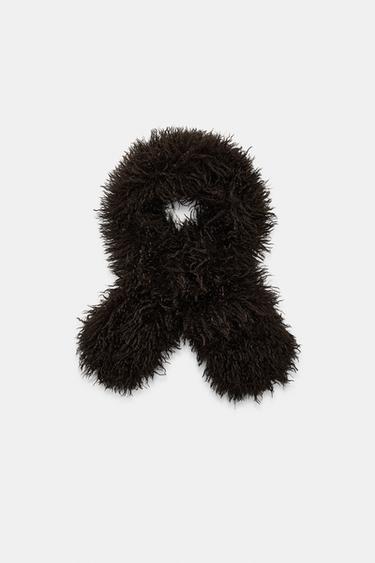 FAUX FUR SCARF - Brown by Zara