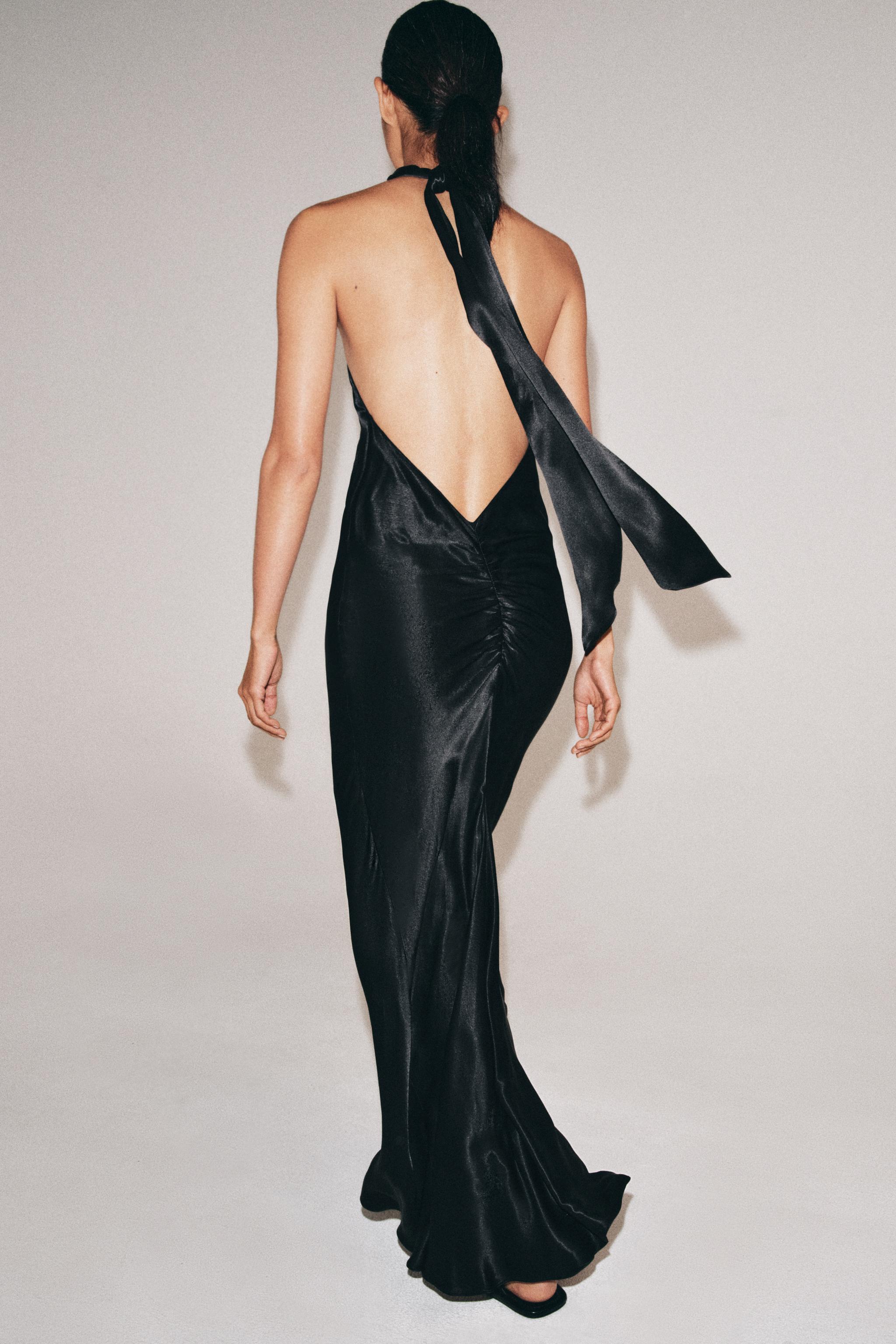 ZW COLLECTION SATIN EFFECT HALTER DRESS