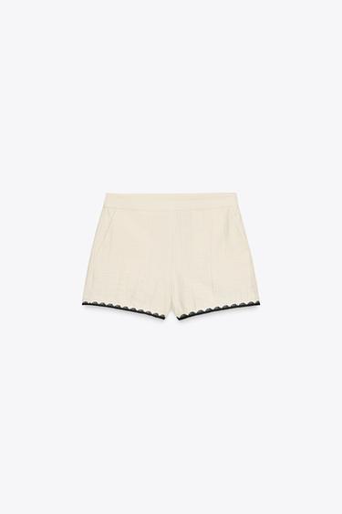 EMBROIDERED BERMUDA SHORTS - Ecru by Zara - Image 5