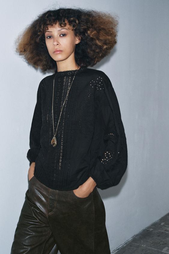 CHEMISE BRODERIES ET ENTRE-DEUX ZW COLLECTION