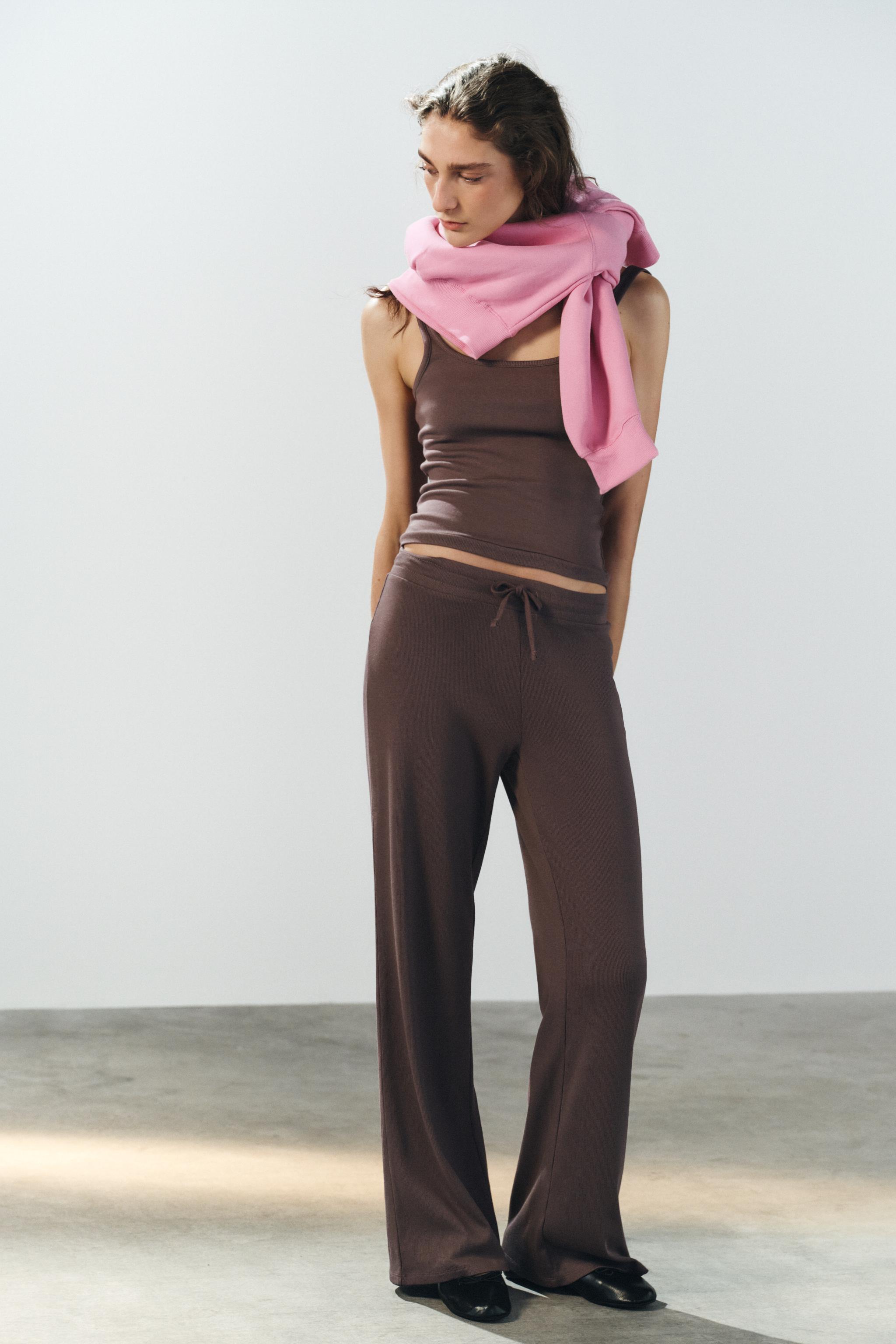 Zara FİTİLLİ STRAIGHT FIT PANTOLON