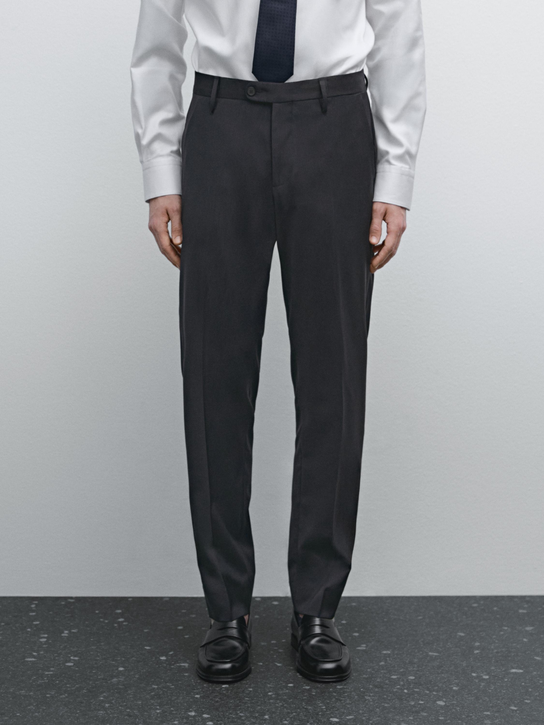 WORSTED WOOL PANTS for WOMEN｜BLACK NAVY – Cornier