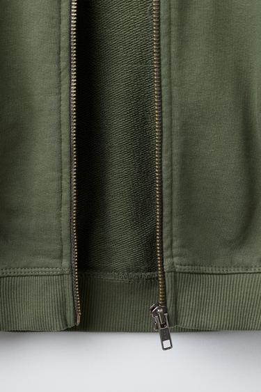 FLEECE LOGO BOMBER JACKET - Khaki by Zara
