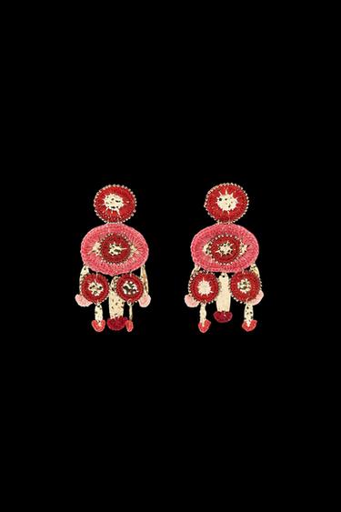 COMBINED CROCHET EARRINGS - Golden by Zara - Image 0
