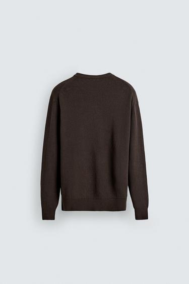 PULL EN MAILLE PERLÉE - Chocolat de Zara - Image 7