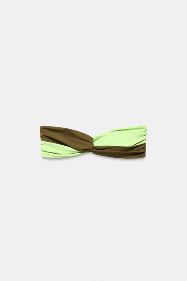 TOP BIKINI BANDEAU COMBINADO - Verde de Zara