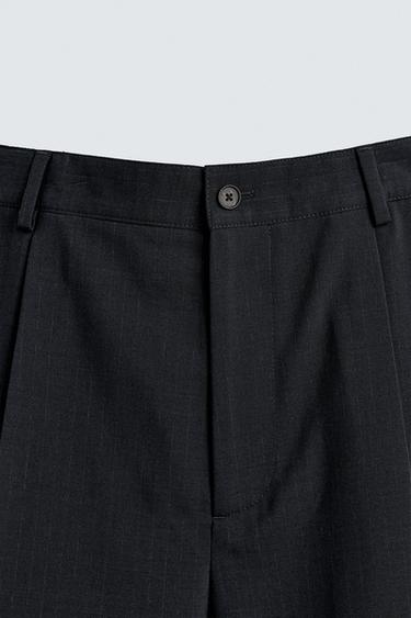 STRIPED SUIT TROUSERS - Dark navy by Zara - Image 8