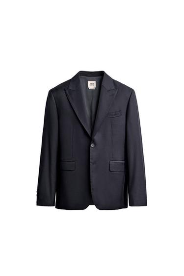 BLAZER TRAJE 100% LANA - Marino de Zara