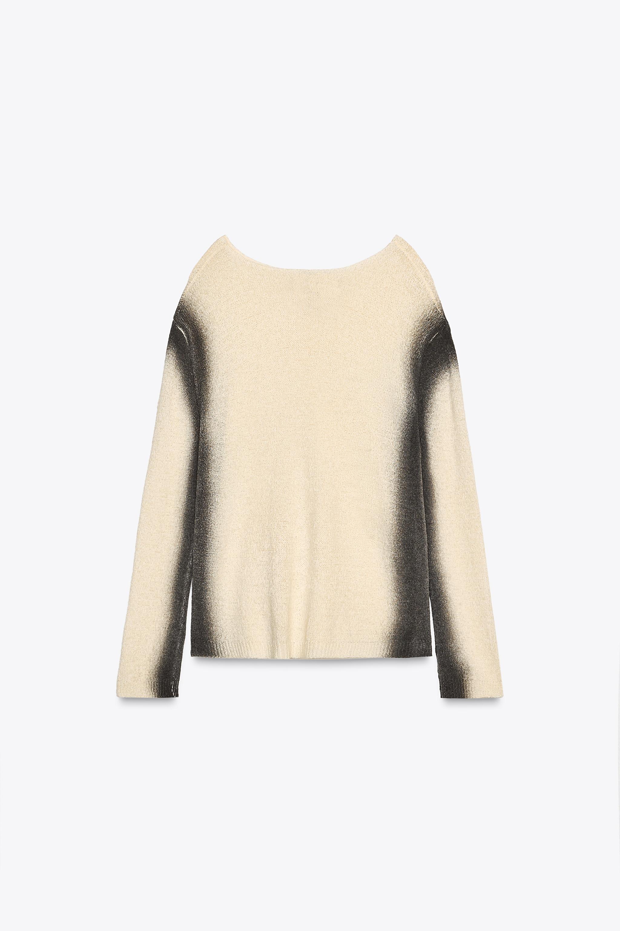 FADED PRINT KNIT SWEATER