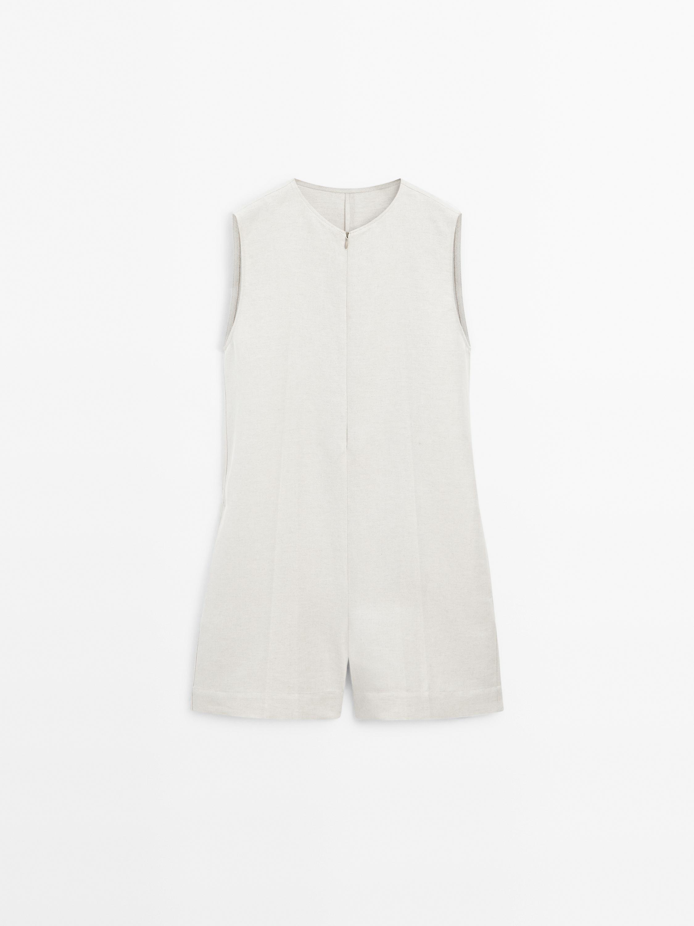 Combinaison-short lin