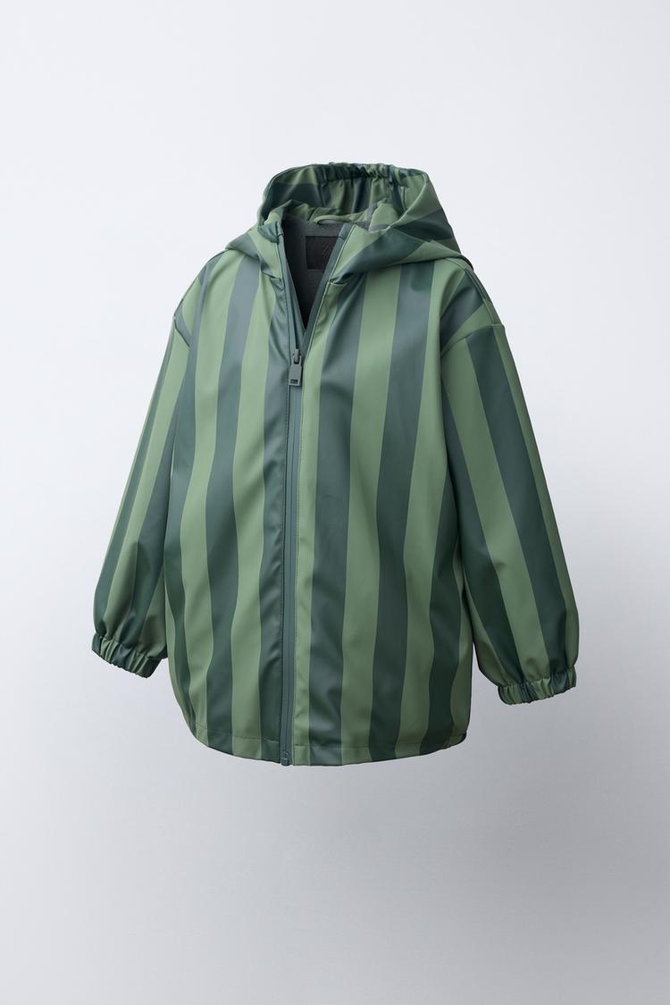 Impermeable de goma resistente al agua a rayas 2
