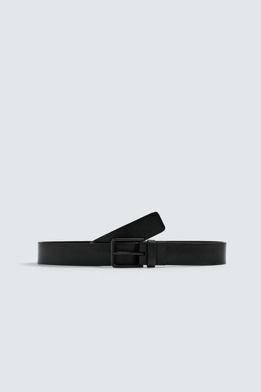 CINTURÓN PIEL - Negro de Zara