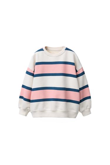 MOLETOM LISTRAS - Rosa / Branco da Zara