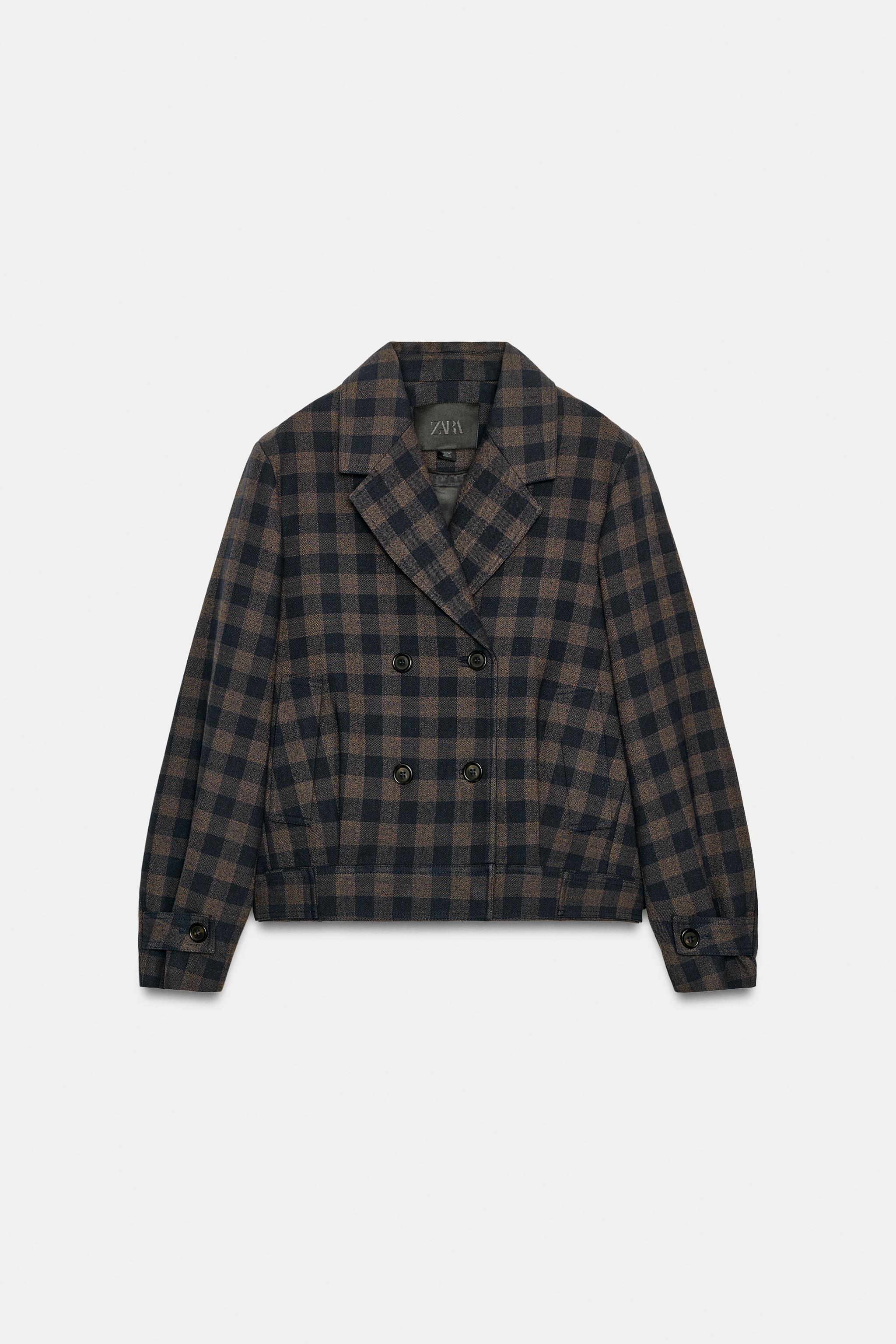 PLAID DOUBLE-BREASTED JACKET ZW COLLECTION