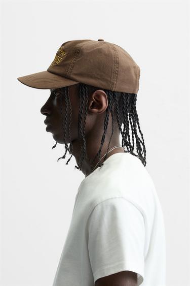 CASQUETTE BRODÉE À VISIÈRE PLATE - Marron de Zara - Image 1