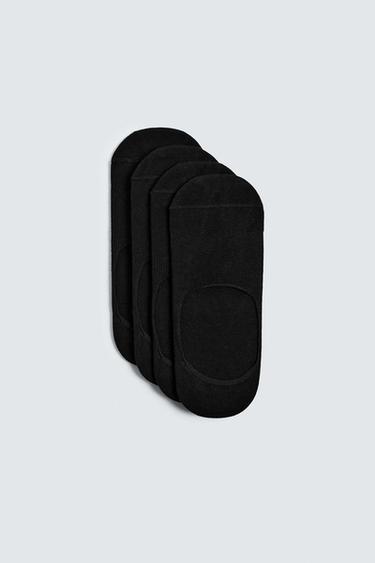 Zara 4 PACK NO-SHOW SOCKS - Black