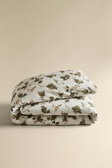 LEAF PRINT DUVET COVER - Oyster-white by Zara - Image 4