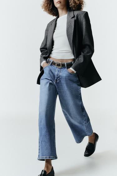 JEANS Z.10 CULOTTE TIRO ALTO CINTURÓN - Azul medio de Zara