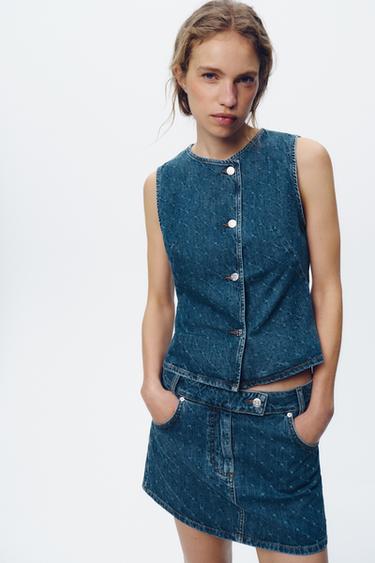 Z1975 DENIM MINI SKIRT - Mid-blue by Zara - Image 2