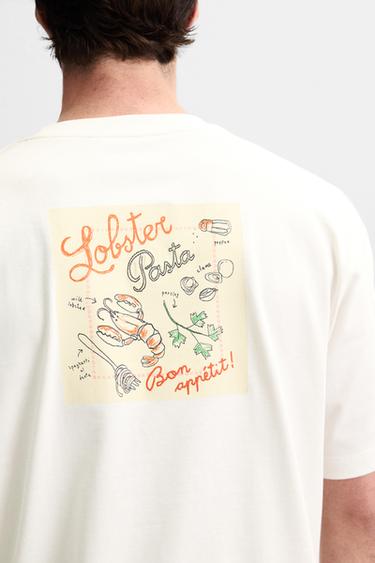 CONTRAST EMBROIDERY T-SHIRT - Oyster-white by Zara - Image 4