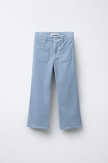 BENSIMON ® X ZARA STRAIGHT CORDUROY TROUSERS - Blue by Zara