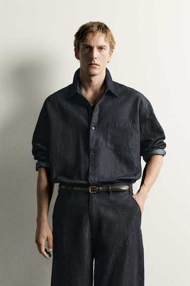 LIGHTWEIGHT RELAXED FIT DENIM SHIRT - Indigo by Zara
