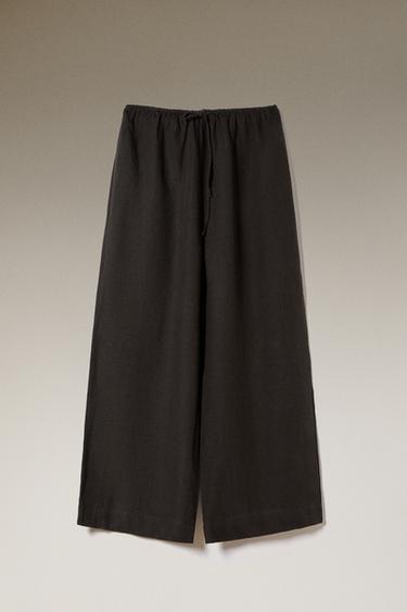 LINEN TROUSERS - Dark grey by Zara - Image 5
