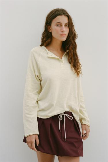 MINI-JUPE BALLON - Grenat de Zara