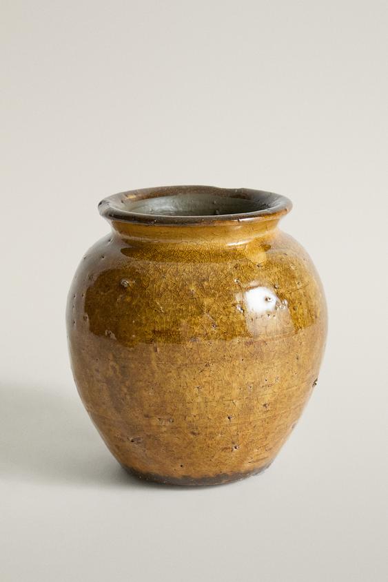 CERAMIC VASE - Mustard by Zara - Image 0
