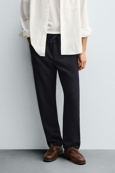 PANTALÓN CINTURA JOGGER CONFORT - Marino de Zara