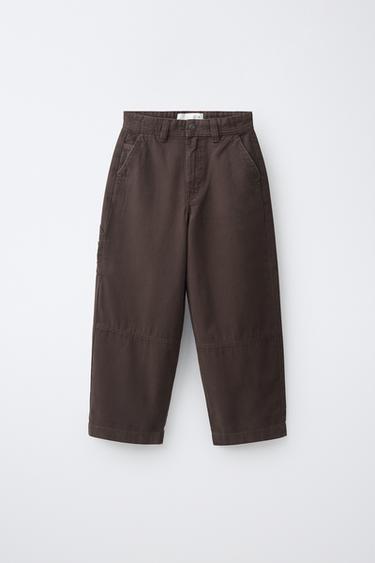 CANVAS CARPENTER PANTS — Chocolate brown 1