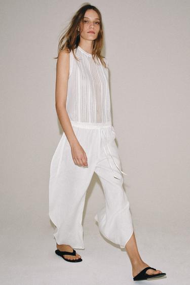 بلوزة رومانسية مطرّزة ZW COLLECTION - أبيض by Zara